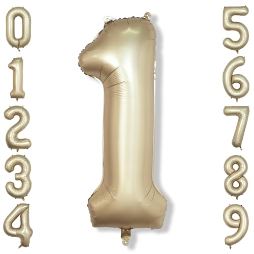 Zahlen Luftballon Champagner Gold, 40 Zoll Metallic Gold Folienballon Zahl 1, Gold Helium Zahlenballon Ballon 1. Geburtstag für 1 Jahre Mädchen Jungen Babyparty Geburtstagsdeko Jubiläum Party Deko Zahlen Luftballon Champagner Gold, 40 Zoll Metallic Gold Folienballon Zahl 1, Gold Helium Zahlenballon Ballon 1. Geburtstag für 1 Jahre Mädchen Jungen Babyparty Geburtstagsdeko Jubiläum Party Deko von Isndare