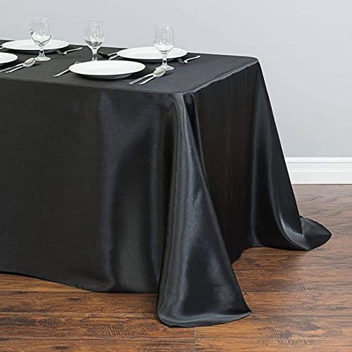 Einfarbige Satin-Tischdecke, Party-Tischdecke, Tischdecke, Tischdecke für Hochzeit, Festival, Bankett, Geburtstag, Restaurant, Schwarz, 145 x 335 cm Einfarbige Satin-Tischdecke, Party-Tischdecke, Tischdecke, Tischdecke für Hochzeit, Festival, Bankett, Geburtstag, Restaurant, Schwarz, 145 x 335 cm von IsolaY