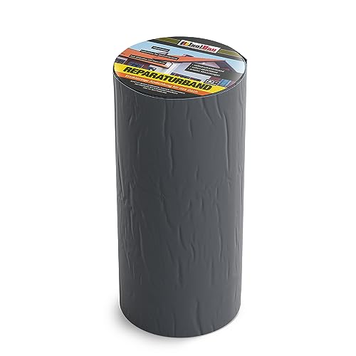 Isolbau Butyl Reparaturband - Anthrazit, 300 mm x 10 m - Abdichtungsband für Dach, Loch, Rohr, Wohnmobile - Wasserdichter Schutz gegen Korrosion Witterung & UV-Bestrahlung - Selbstklebende Klebeband von Isolbau