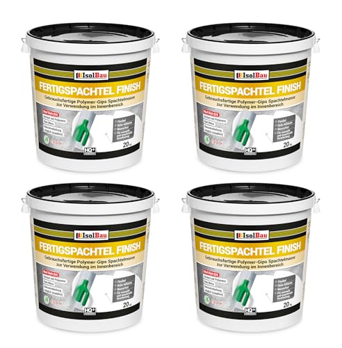Isolbau Fertigspachtel Finish 80 kg, Glättspachtel Fugenspachtel, Gebrauchsfertige Polymer-Gips Fertig-Spachtelmasse für innen, Weiß Q1-Q12 Isolbau Fertigspachtel Finish 80 kg, Glättspachtel Fugenspachtel, Gebrauchsfertige Polymer-Gips Fertig-Spachtelmasse für innen, Weiß Q1-Q12 von Isolbau