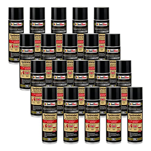 Isolbau Sprühkleber 20 x 500 ml - Extra starker Kleber für Heimwerk & Industrie - Klebe-Spray für Schaumstoff, Holz, Stoff, Leder, Filz uvm Isolbau Sprühkleber 20 x 500 ml - Extra starker Kleber für Heimwerk & Industrie - Klebe-Spray für Schaumstoff, Holz, Stoff, Leder, Filz uvm von Isolbau