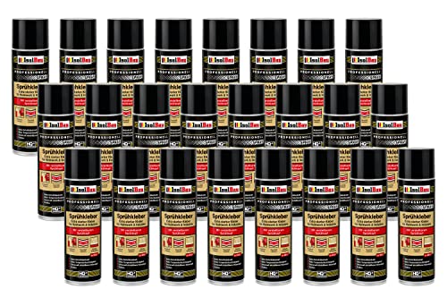 Isolbau Sprühkleber 24 x 500 ml - Extra starker Kleber für Heimwerk & Industrie - Klebe-Spray für Schaumstoff, Holz, Stoff, Leder, Filz uvm Isolbau Sprühkleber 24 x 500 ml - Extra starker Kleber für Heimwerk & Industrie - Klebe-Spray für Schaumstoff, Holz, Stoff, Leder, Filz uvm von Isolbau