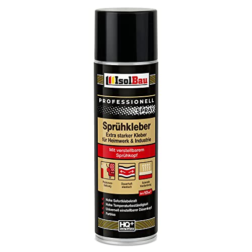 Isolbau Sprühkleber 1 x 500 ml - Extra starker Kleber für Heimwerk & Industrie - Klebe-Spray für Schaumstoff, Holz, Stoff, Leder, Filz uvm von Isolbau