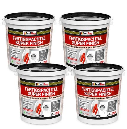 Isolbau Super Finish Spachtel 100 kg, Glättspachtel Fugenspachtel, Gebrauchsfertige Polymer-Gips Fertigspachtel Spachtelmasse für innen, Weiß Q1-Q13 Isolbau Super Finish Spachtel 100 kg, Glättspachtel Fugenspachtel, Gebrauchsfertige Polymer-Gips Fertigspachtel Spachtelmasse für innen, Weiß Q1-Q13 von Isolbau