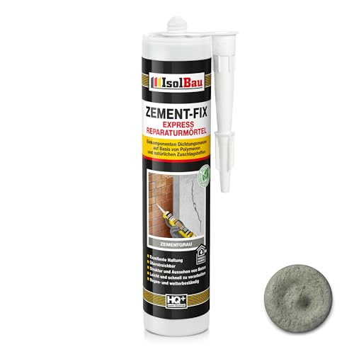 Isolbau Zement-Fix 1 x 300 ml Zementgrau Express Reperaturmörtel - Dichtungsmasse für Fugen & Risse im Innen- & Außenbereich, Kartusche Isolbau Zement-Fix 1 x 300 ml Zementgrau Express Reperaturmörtel - Dichtungsmasse für Fugen & Risse im Innen- & Außenbereich, Kartusche von Isolbau
