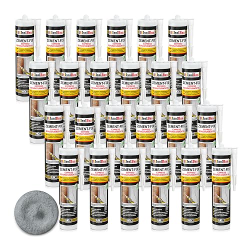 Isolbau Zement-Fix 24 x 300 ml Betongrau Express Reperaturmörtel - Dichtungsmasse für Fugen & Risse im Innen- & Außenbereich, Kartusche Isolbau Zement-Fix 24 x 300 ml Betongrau Express Reperaturmörtel - Dichtungsmasse für Fugen & Risse im Innen- & Außenbereich, Kartusche von Isolbau