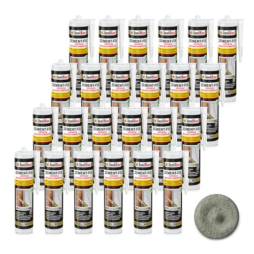 Isolbau Zement-Fix 24 x 300 ml Zementgrau Express Reperaturmörtel - Dichtungsmasse für Fugen & Risse im Innen- & Außenbereich, Kartusche Isolbau Zement-Fix 24 x 300 ml Zementgrau Express Reperaturmörtel - Dichtungsmasse für Fugen & Risse im Innen- & Außenbereich, Kartusche von Isolbau