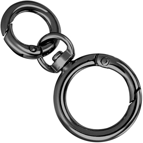 Isslly 1 Set Karabinerhaken mit Drehgelenk, schwarzer Metall-Karabinerverschluss, Schlüsselbund-Haken, Schlüsselband-Karabinerhaken mit Schlüsselring für Schmuckherstellung, Handwerk Isslly 1 Set Karabinerhaken mit Drehgelenk, schwarzer Metall-Karabinerverschluss, Schlüsselbund-Haken, Schlüsselband-Karabinerhaken mit Schlüsselring für Schmuckherstellung, Handwerk von Isslly