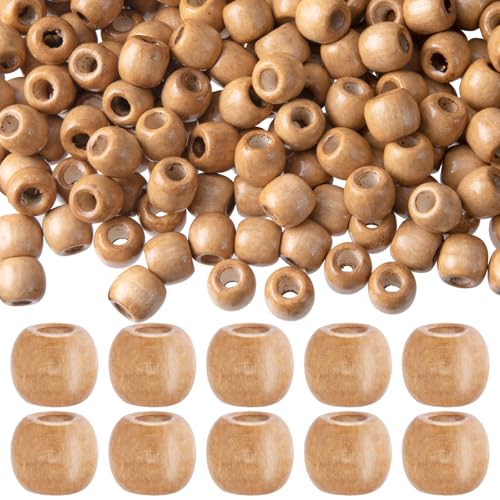 Isslly Holzperlen mit großen Löchern zum Basteln, natürliche Holzhaarperlen, große Perlen für Zöpfe, 11 x 12 mm, lose Perlen für Bastelarbeiten, Dekoration, Schmuckherstellung, Armbänder, 200 Stück Isslly Holzperlen mit großen Löchern zum Basteln, natürliche Holzhaarperlen, große Perlen für Zöpfe, 11 x 12 mm, lose Perlen für Bastelarbeiten, Dekoration, Schmuckherstellung, Armbänder, 200 Stück von Isslly