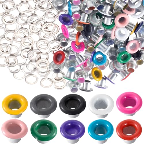 Isslly Metallösen-Set, bunt, runde Verschlüsse mit Unterlegscheiben, kleine Ösen, Zubehör mit Unterlegscheiben für Lederstoff, Gürtel, Bastelarbeiten, 60 Sets Isslly Metallösen-Set, bunt, runde Verschlüsse mit Unterlegscheiben, kleine Ösen, Zubehör mit Unterlegscheiben für Lederstoff, Gürtel, Bastelarbeiten, 60 Sets von Isslly