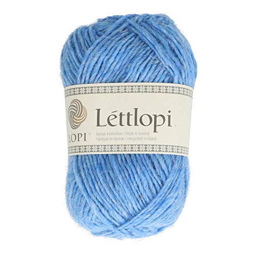 Lettlopi Wolle 1402 azur blau, Islandwolle zum Stricken von Islandpullovern, Norwegermuster | 100% Wolle von Istex / theofeel