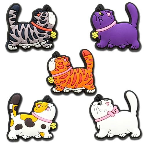 Silikon-Fokal-Perlen für die Katzenschule zum Selbermachen, Cartoon-Perlen, Stift-Charms, Schlüsselanhänger, Schmuck-Bastelset für Teenager, Erwachsene, 5 Stück, Blau von Isuqincey