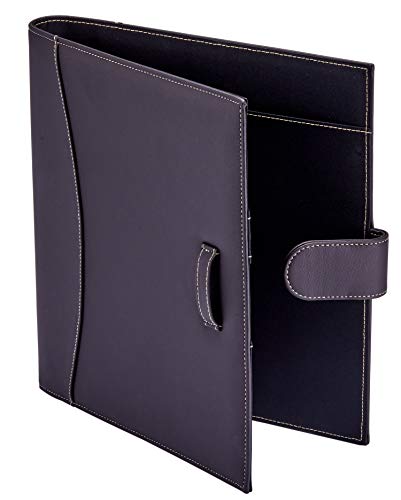 It's Academic Executive Leder-Mappe, 2,5 cm Ringbuch und 250 Blatt Kapazität zum Organisieren von Lebensläufen, Visitenkarten, Notizblöcken und Dokumenten, Stiftschlaufe, dunkelbraunes Kunstleder von It's Academic