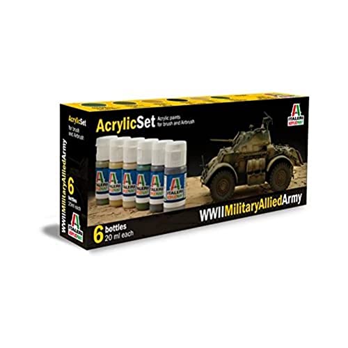 Italeri 510000440 - Acryl Set WWII Military Allied Army, 20 ml (6er Pack) von Italeri