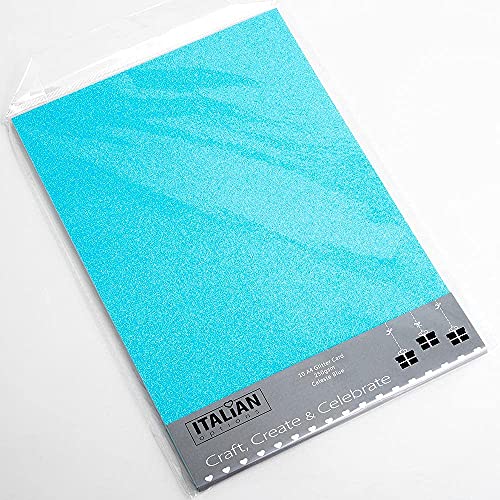 Glitzer-Karton, A4, 250 g/m², kein Schuppen, hellblau, 10 Blatt Glitzer-Karton, A4, 250 g/m², kein Schuppen, hellblau, 10 Blatt von Italian Options