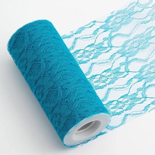 Italian Options, Spitzenstoff, 15 cm x 10 m, Türkis von Italian Options