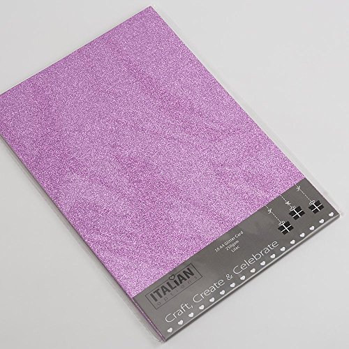 Italian Options 250 g/m² fusselfreies Glitzer-Karton-Bastelpapier, 10 Blatt, A4-Größe, Flieder Italian Options 250 g/m² fusselfreies Glitzer-Karton-Bastelpapier, 10 Blatt, A4-Größe, Flieder von Italian Options