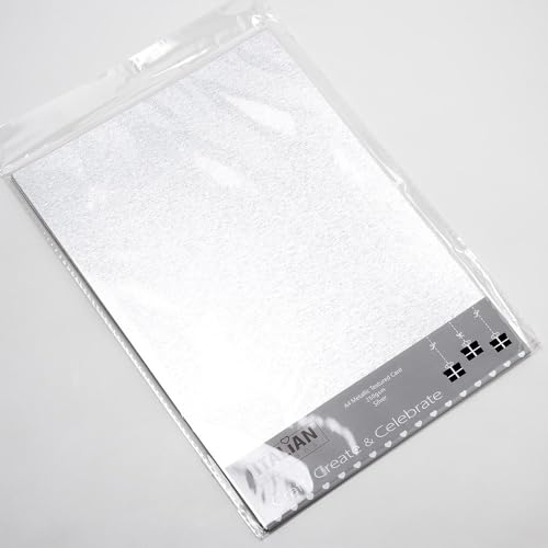 Italian Options 250 g/m² Metallic-Strukturpapier, 10 Blatt, silberfarben Italian Options 250 g/m² Metallic-Strukturpapier, 10 Blatt, silberfarben von Italian Options