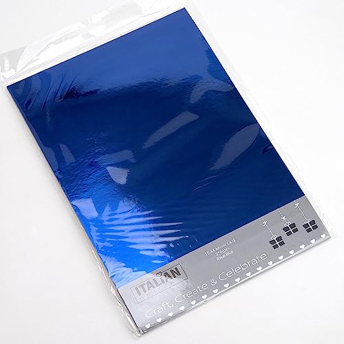 Italian Options 250 g/m² Spiegelkarton-Bastelpapier, 10 Blatt, A4-Größe, Königsblau von Italian Options
