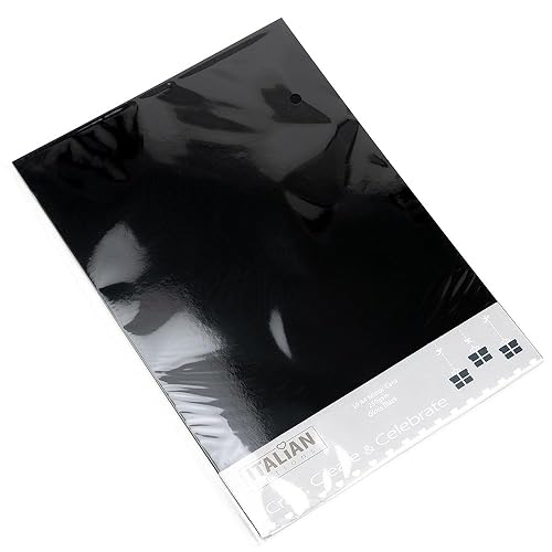 Italian Options 250 g/m² Spiegelkarton-Bastelpapier, 10 Blatt, A4-Größe, glänzendes Schwarz Italian Options 250 g/m² Spiegelkarton-Bastelpapier, 10 Blatt, A4-Größe, glänzendes Schwarz von Italian Options