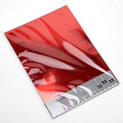 Italian Options 250 g/m² Spiegelpapier, 10 Blatt, A4-Format, Rot von Italian Options