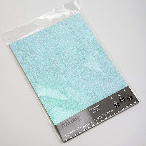 Italian Options 250 g/m² fusselfreies Glitzer-Karton-Bastelpapier, 10 Blatt, A4-Größe, Babyblau Italian Options 250 g/m² fusselfreies Glitzer-Karton-Bastelpapier, 10 Blatt, A4-Größe, Babyblau von Italian Options