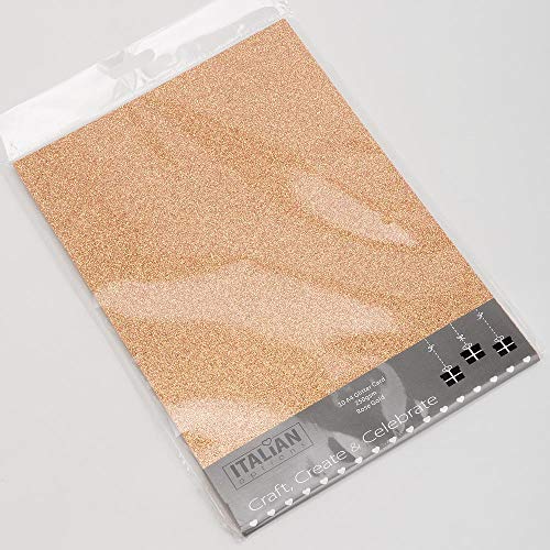 Italian Options 250 g/m² fusselfreies Glitzer-Karton-Bastelpapier, 10 Blatt, A4-Größe, Roségold Italian Options 250 g/m² fusselfreies Glitzer-Karton-Bastelpapier, 10 Blatt, A4-Größe, Roségold von Italian Options