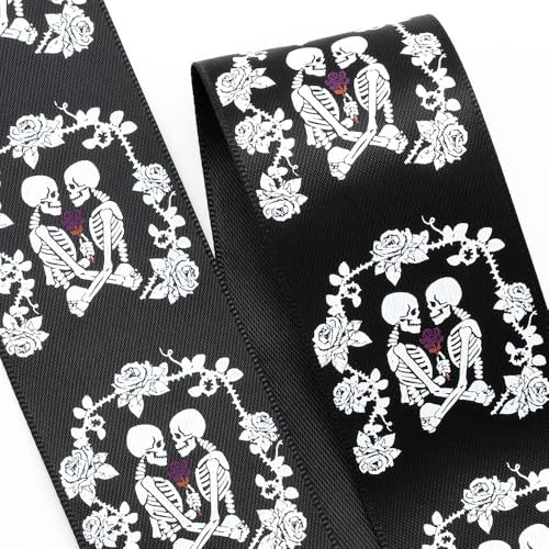 Italian Options Halloween-Band Skelton Romance, 38 mm x 5 m, schwarzer Satin Italian Options Halloween-Band Skelton Romance, 38 mm x 5 m, schwarzer Satin von Italian Options