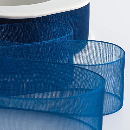 Italian Options Organza-Chiffonband, 7 mm x 50 m Rolle, Königsblau von Italian Options