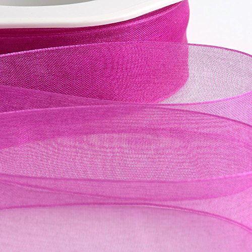 Italian Options Organza-Chiffonband, 25 mm x 20 m Rolle, Magenta von Italian Options