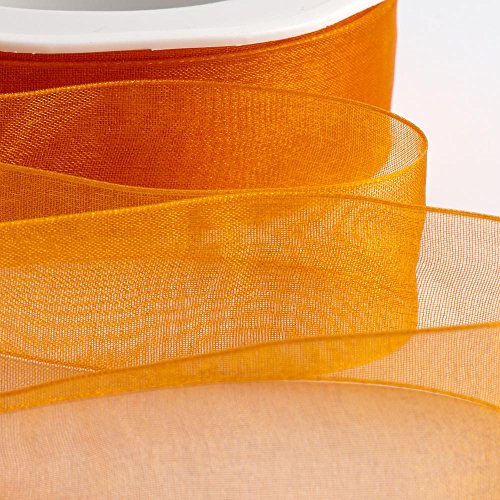 Italian Options Organza-Chiffonband, 38 mm x 20 m Rolle, Orange von Italian Options