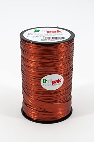 Italpak Geschenkband Polysilk Metall 50m braun von Italpak