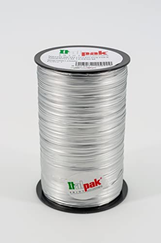 Italpak Geschenkband Polysilk Metallic, Dekorationsband, Schleife Geschenkverpackung, Silber, 12,5 x 50 m von Italpak