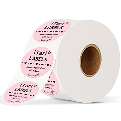 Itari 2×2 Thermo Etiketten - Etiketten selbstklebend (50mm x 50mm), Thermopapier mit Perforation für Etikettendrucker, Kompatibel mit eBay, FedEx, UPS, DHL, 750 Etiketten, Rosa von Itari
