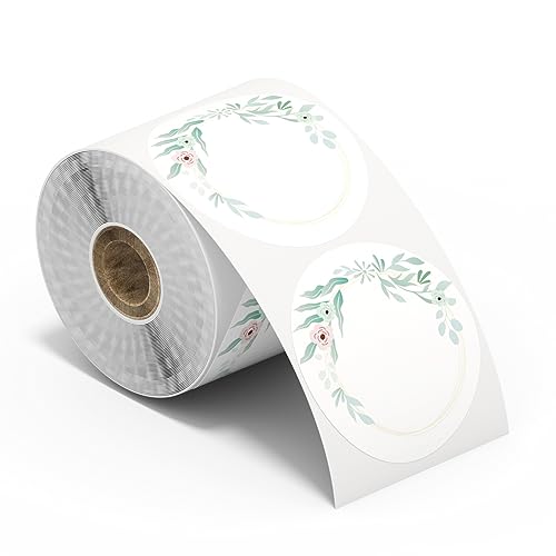 Itari 2×2 Thermo Etiketten - Etiketten selbstklebend (50mm x 50mm), Thermopapier mit Perforation für Etikettendrucker, Kompatibel mit eBay, FedEx, UPS, DHL, 500 Etiketten, Blume von Itari