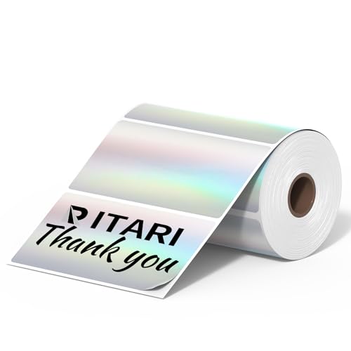 Itari 3" Thermo-Laser-Etiketten Aufkleber rund 50x50mm,Selbstklebende Kreis Aufkleber,Kreis Thermo-Etiketten Aufkleber für DIY, Danke,Logo,Name,QR Code (500 Etiketten/1 Rolle) von Itari