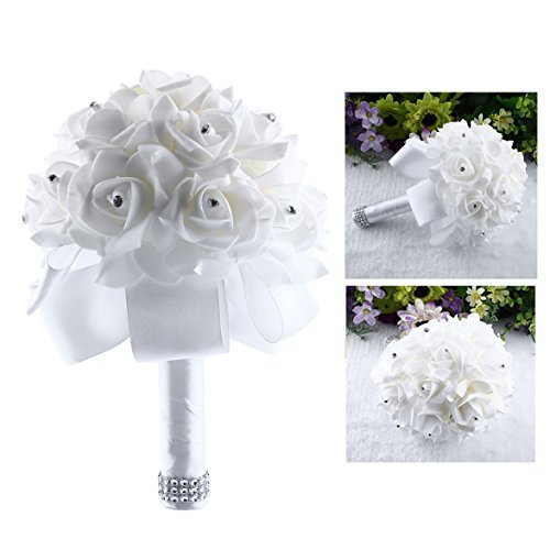 Itian Brautstrauß Rosen Brautstrauß Rosen Brautjungfer Blumen Hochzeit Reinen Satin Wunderschöne Blume von Itian