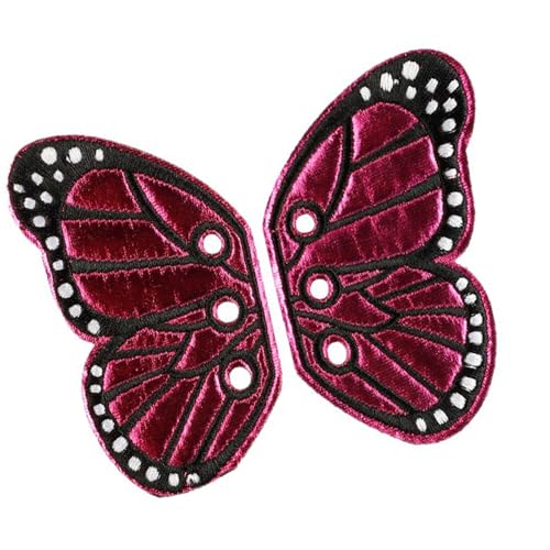1 Paar Cartoon Schmetterling Flügel Bügelbilder Kleidung Patches Reparatur Stickerei für Tasche Dekoration Schmetterling Flügel Aufbügeln bestickt für Kleid Jeans von Itkcozcg