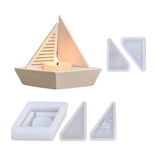 Itkcozcg 1 Set Silikonform für Kerzenhalter in Segelform, Kerzenständer, Form für Heimdekoration und Bastelprojekte Itkcozcg 1 Set Silikonform für Kerzenhalter in Segelform, Kerzenständer, Form für Heimdekoration und Bastelprojekte von Itkcozcg