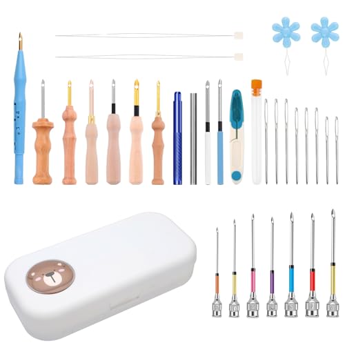Itkcozcg 1 Set Stanznadel-Set, komplettes Set, gestanzte Nadel, Stickerei-Kits, Stanznadel-Werkzeug-Set zum Basteln Itkcozcg 1 Set Stanznadel-Set, komplettes Set, gestanzte Nadel, Stickerei-Kits, Stanznadel-Werkzeug-Set zum Basteln von Itkcozcg