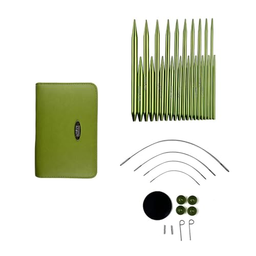 Itkcozcg 10 Paar austauschbare Rundstricknadel-Set, 2,2 mm - 5,0 mm, Aluminium-Stricknadel-Set zum Stricken Itkcozcg 10 Paar austauschbare Rundstricknadel-Set, 2,2 mm - 5,0 mm, Aluminium-Stricknadel-Set zum Stricken von Itkcozcg