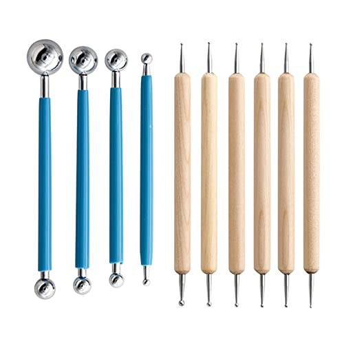 Itkcozcg 10 Stück Dotting Pen Modellierwerkzeug zum Formen von Modellieren, doppelseitiges Werkzeug, Keramik-Töpferwerkzeug für Kinder, Punktierwerkzeuge, Stylus-Stifte Itkcozcg 10 Stück Dotting Pen Modellierwerkzeug zum Formen von Modellieren, doppelseitiges Werkzeug, Keramik-Töpferwerkzeug für Kinder, Punktierwerkzeuge, Stylus-Stifte von Itkcozcg