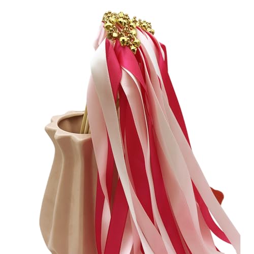 Itkcozcg 10 funkelnde Hochzeitsfeier-Zauberstäbe, mehrfarbig, Seidenband, Luftschlangen, Party-Dekoration, Stäbchen mit Glocken, Hochzeitsstab mit Glocken Itkcozcg 10 funkelnde Hochzeitsfeier-Zauberstäbe, mehrfarbig, Seidenband, Luftschlangen, Party-Dekoration, Stäbchen mit Glocken, Hochzeitsstab mit Glocken von Itkcozcg