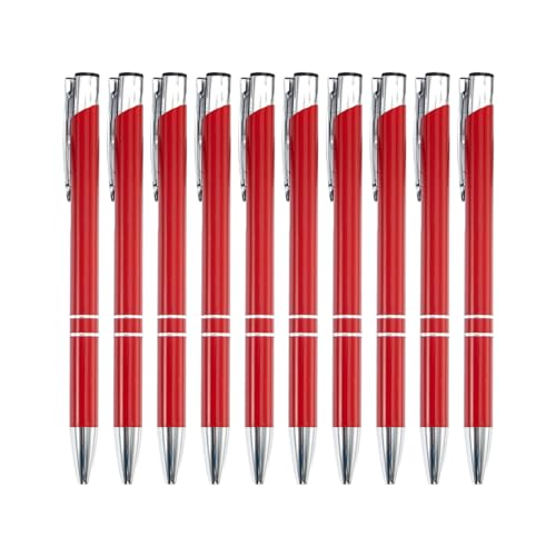 Itkcozcg 10 x Kugelschreiber, 1,0 mm, einziehbarer Kugelschreiber, Metall, Bürostift, glattes Schreiben, Schreibwaren, Schule Itkcozcg 10 x Kugelschreiber, 1,0 mm, einziehbarer Kugelschreiber, Metall, Bürostift, glattes Schreiben, Schreibwaren, Schule von Itkcozcg