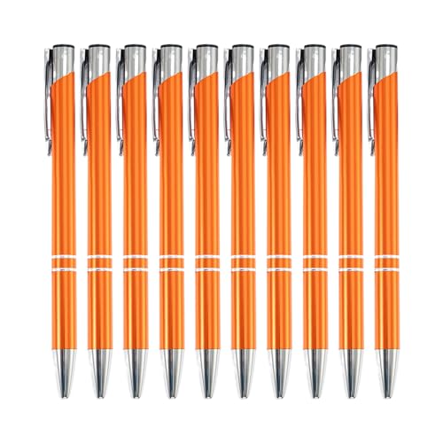 Itkcozcg 10 x Kugelschreiber, 1,0 mm, einziehbarer Kugelschreiber, Metall, Bürostift, glattes Schreiben, Schreibwaren, Schule von Itkcozcg