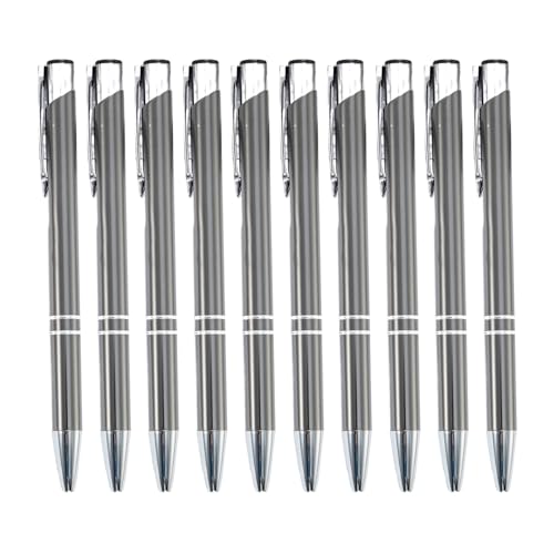 Itkcozcg 10 x Kugelschreiber, 1,0 mm, einziehbarer Kugelschreiber, Metall, Bürostift, glattes Schreiben, Schreibwaren, Schule Itkcozcg 10 x Kugelschreiber, 1,0 mm, einziehbarer Kugelschreiber, Metall, Bürostift, glattes Schreiben, Schreibwaren, Schule von Itkcozcg