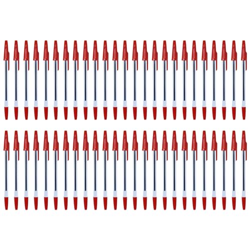 Itkcozcg 12/24/50/100 Stück Kugelschreiber, nachfüllbarer Schreibstift mit Minen, Kugelschreiber, Blau/Schwarz/Rot Itkcozcg 12/24/50/100 Stück Kugelschreiber, nachfüllbarer Schreibstift mit Minen, Kugelschreiber, Blau/Schwarz/Rot von Itkcozcg