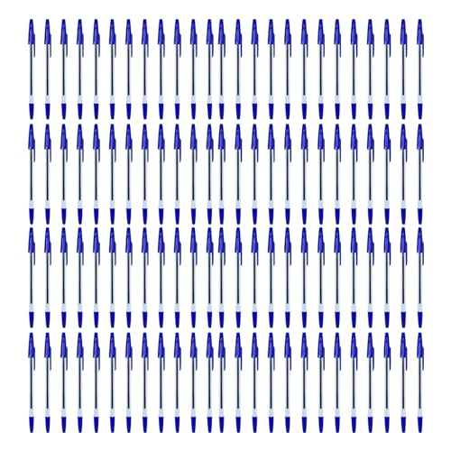 Itkcozcg 12/24/50/100 Stück Kugelschreiber, nachfüllbarer Schreibstift mit Minen, Kugelschreiber, Blau/Schwarz/Rot von Itkcozcg