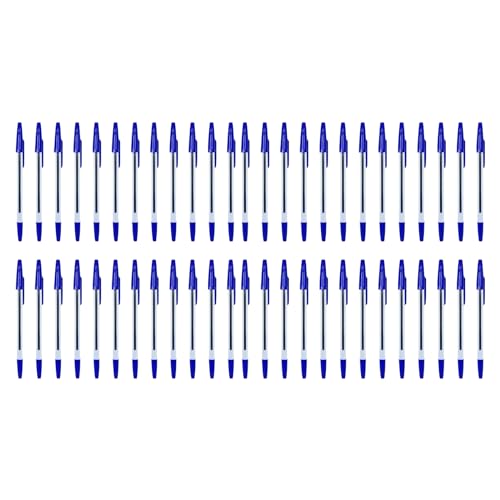 Itkcozcg 12/24/50/100 Stück Kugelschreiber, nachfüllbarer Schreibstift mit Minen, Kugelschreiber, Blau/Schwarz/Rot von Itkcozcg