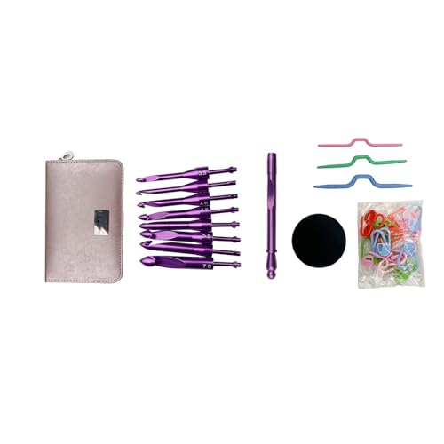 Itkcozcg Aluminium-Häkelnadel mit 8 austauschbaren Spitzen, Stricknadeln, ergonomische Häkelnadeln Itkcozcg Aluminium-Häkelnadel mit 8 austauschbaren Spitzen, Stricknadeln, ergonomische Häkelnadeln von Itkcozcg
